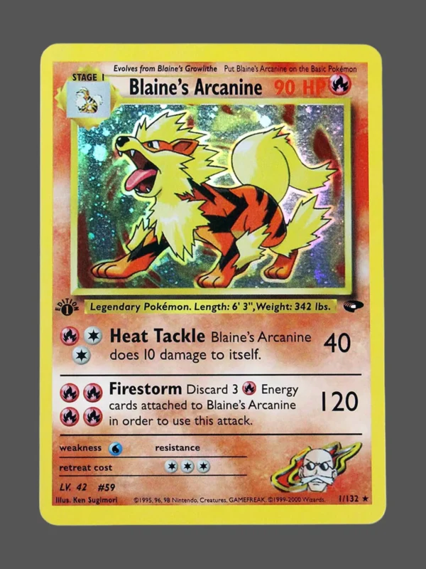 Blaine’s Arcanine Regular Pokemon proxy card from Gym Challenge #1