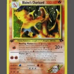 Blaines Charizard Galaxy Foil Pokemon proxy card from Gym Challenge #2