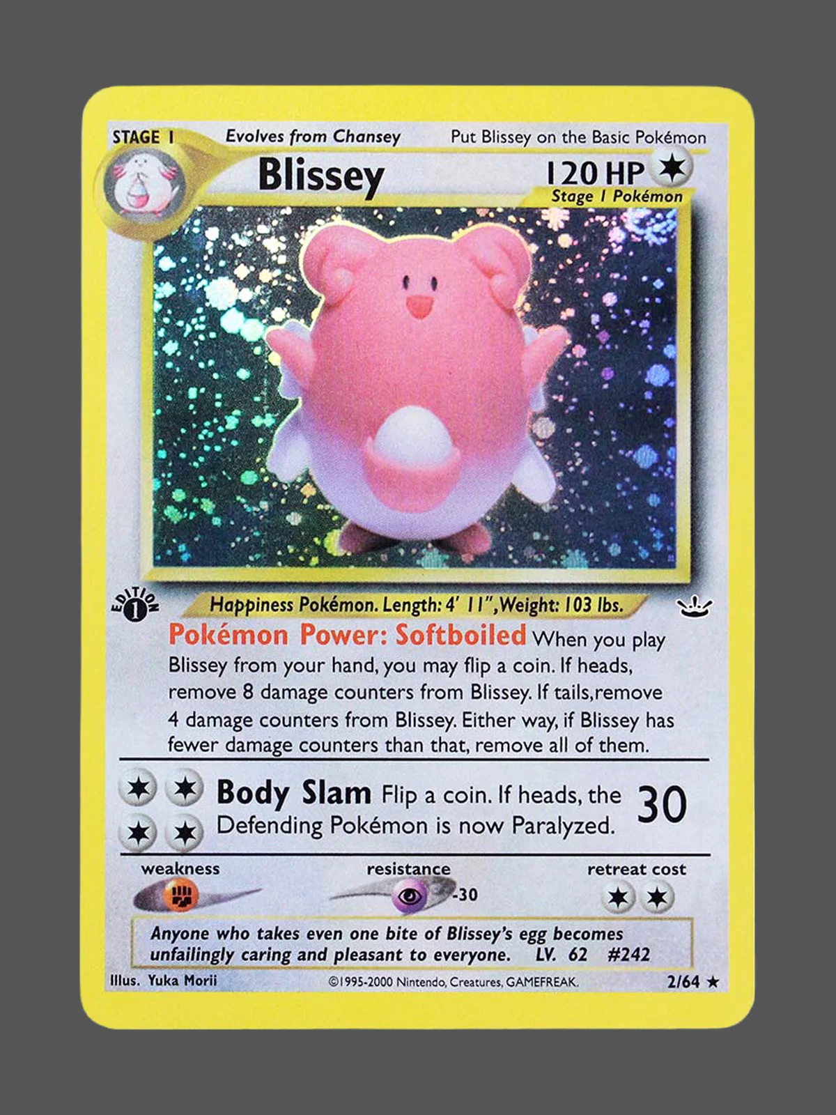 blissey-2-n3-en.webp Blissey Regular Pokemon proxy card from Neo Revelation #2