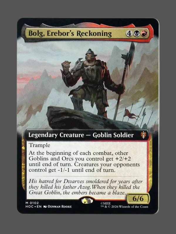 Bolg, Erebor's Reckoning Holo MTG proxy card from The Hobbit Eternal #102