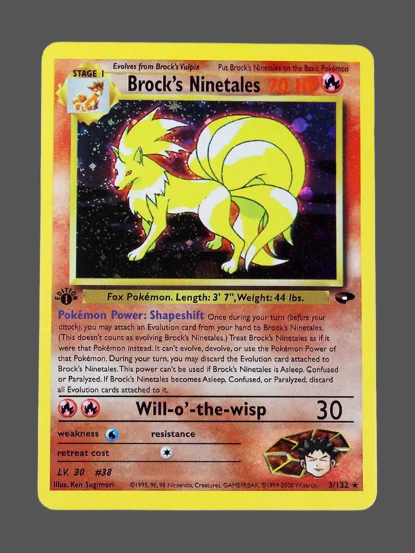Brock’s Ninetales Regular Pokemon proxy card from Gym Challenge #3