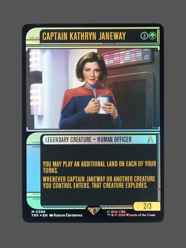 Captain Kathryn Janeway Foil MTG proxy card from Star Trek #386