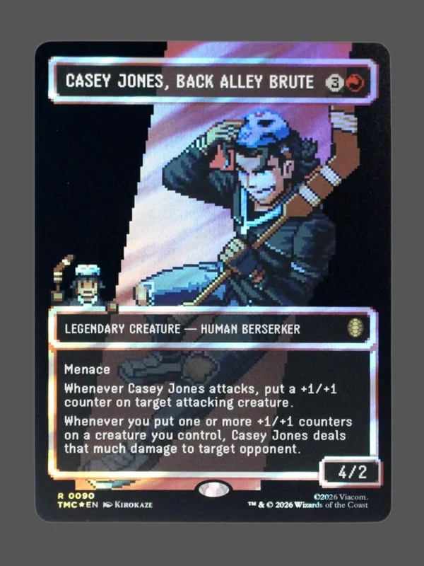 Casey Jones, Back Alley Brute Surge Foil MTG proxy card from Teenage Mutant Ninja Turtles Eternal #90