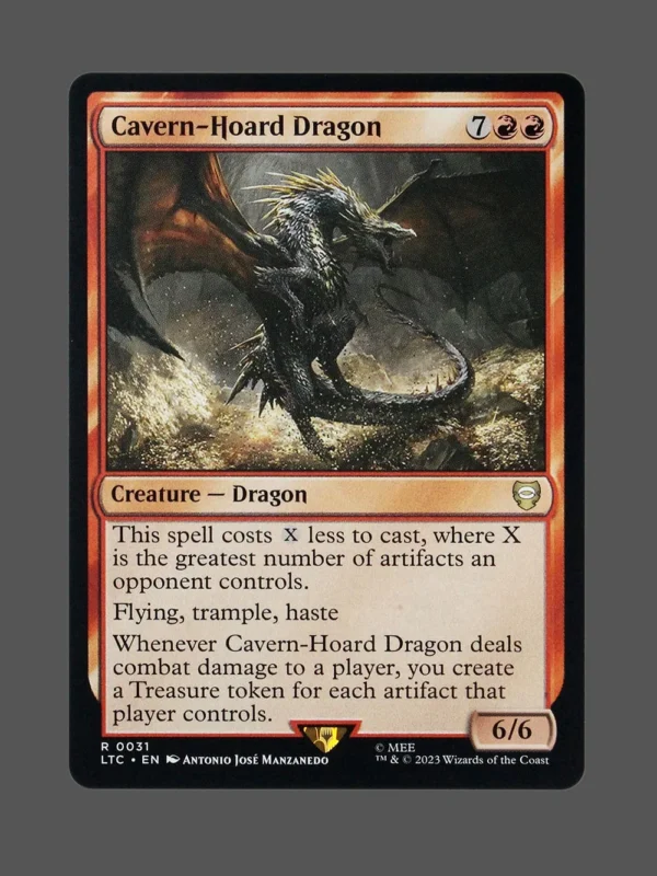 Cavern-Hoard Dragon Holo MTG proxy card from Tales of Middle-earth Commander #31