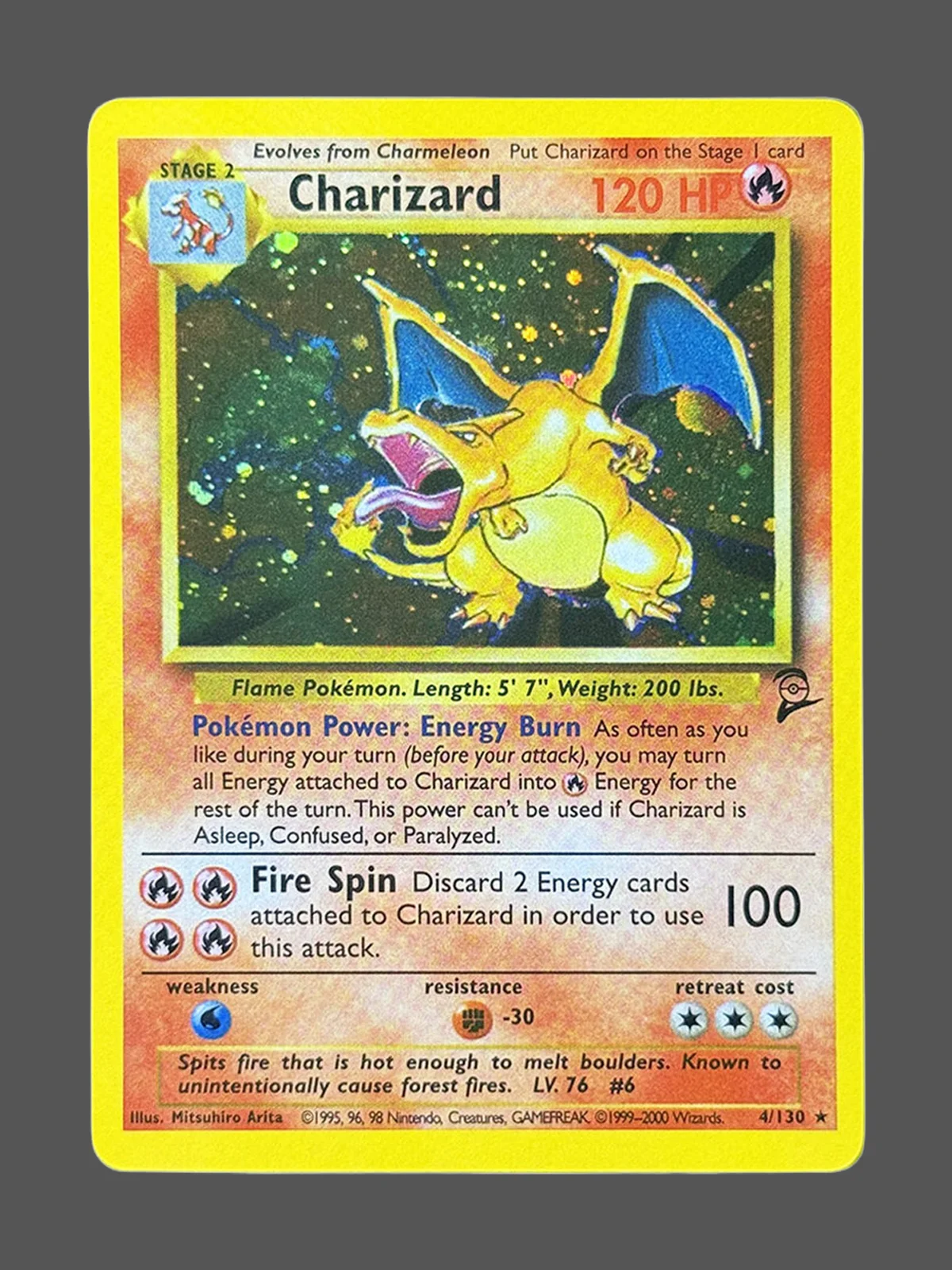 charizard-4-b2-en.webp Charizard Regular Pokemon proxy card from Base Set 2 #4