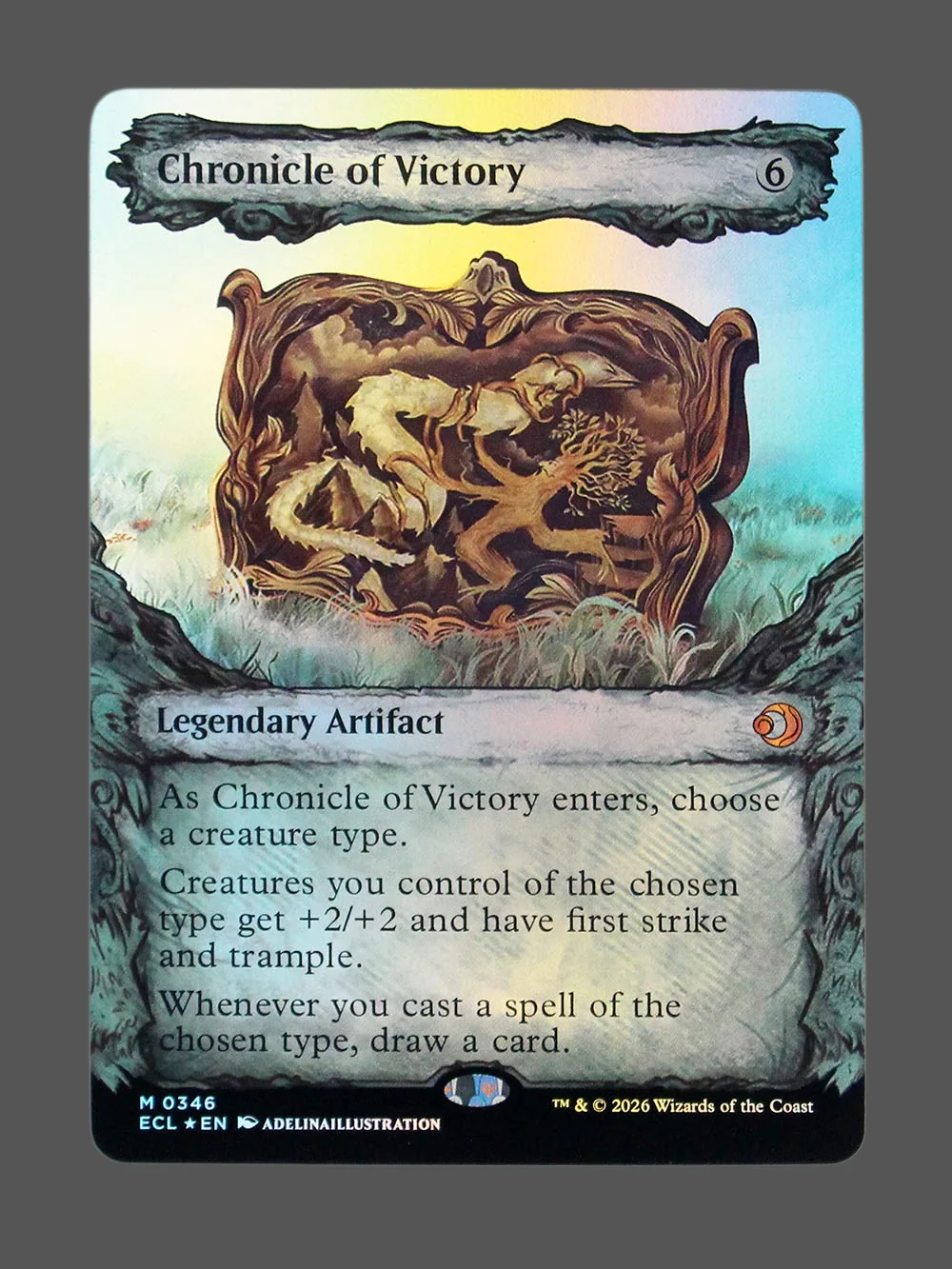 chronicle-of-victory-346-foil.webp Chronicle of Victory Foil MTG proxy card from Lorwyn Eclipsed #346