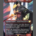 Clive, Ifrit's Dominant/Ifrit, Warden of Inferno Surge Foil MTG proxy card from Final Fantasy #530