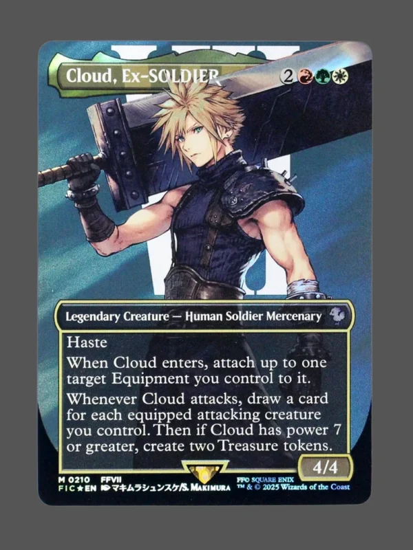 Cloud, Ex-SOLDIER Surge Foil MTG proxy card from Final Fantasy Commander #210