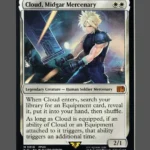 Cloud, Midgar Mercenary Holo MTG proxy card from Final Fantasy #10