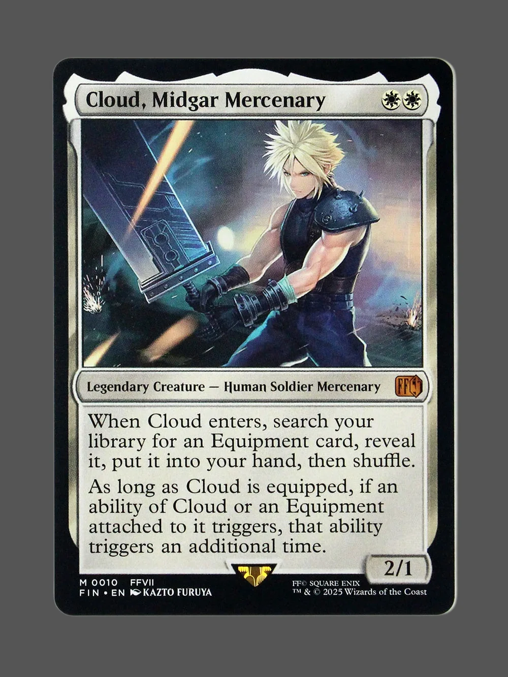 cloud-midgar-mercenary-010-holo.webp Cloud, Midgar Mercenary Holo MTG proxy card from Final Fantasy #10