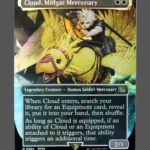 Cloud, Midgar Mercenary Chocobotrack Foil MTG proxy card from Final Fantasy #564