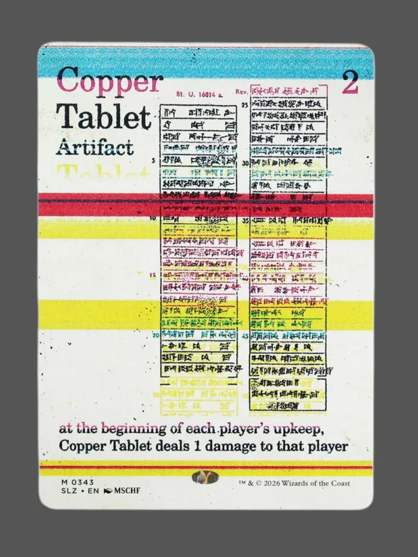 Copper Tablet Holo MTG proxy card from The Zeta Set #343