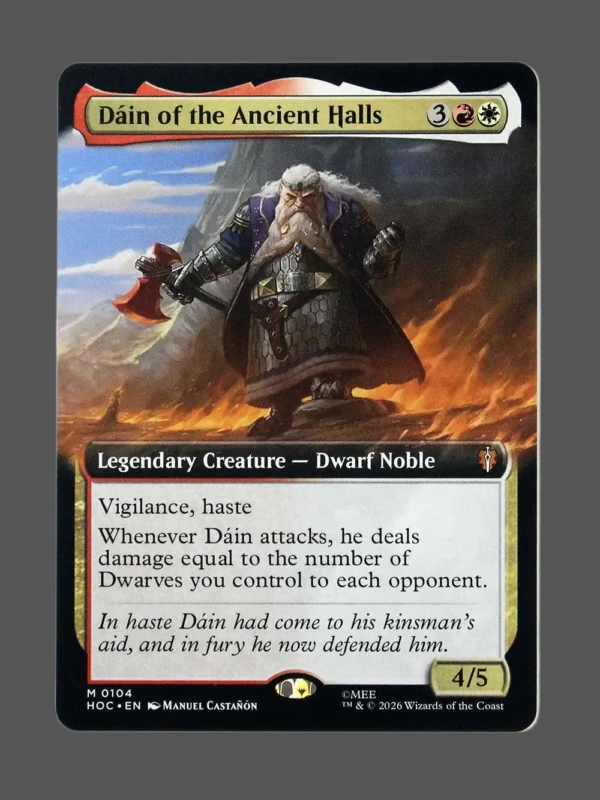 Dáin of the Ancient Halls Holo MTG proxy card from The Hobbit Eternal #104