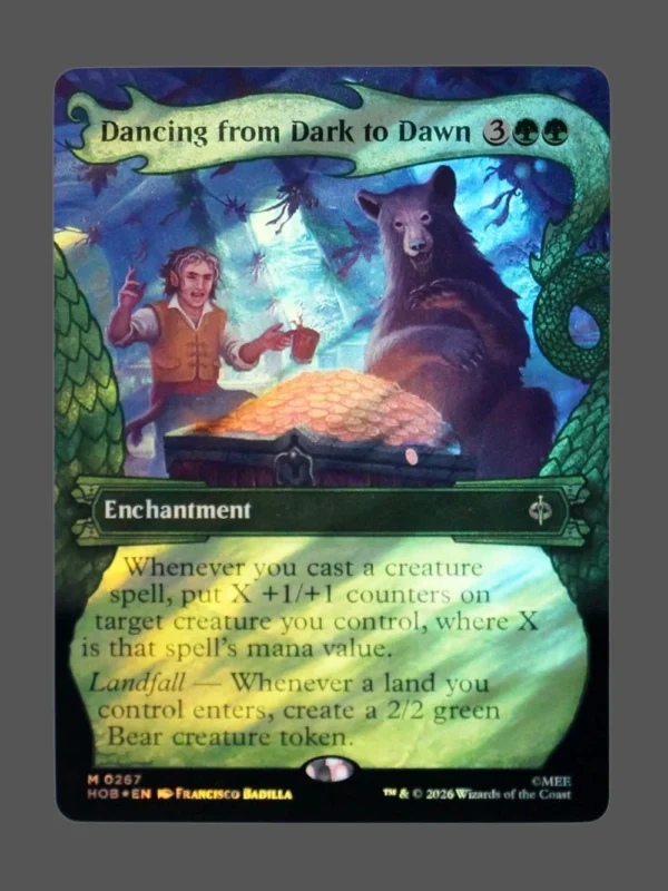 Dancing from Dark to Dawn Surge Foil MTG proxy card from The Hobbit #267