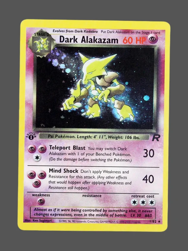 Dark Alakazam Regular Pokemon proxy card from Team Rocket #1