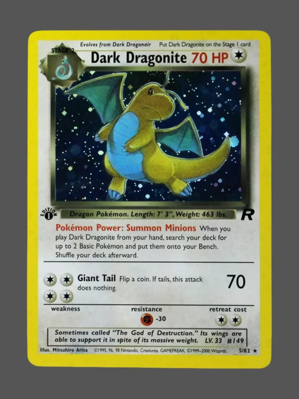 Dark Dragonite Galaxy Foil Pokemon proxy card from Team Rocket #5