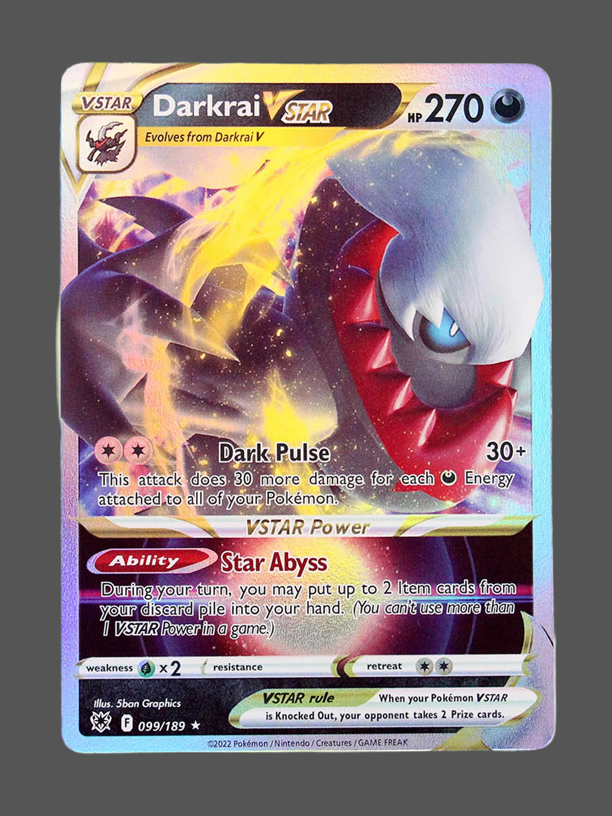 darkrai-vstar-99-asr-en.webp Darkrai Regular Pokemon proxy card from Astral Radiance #99