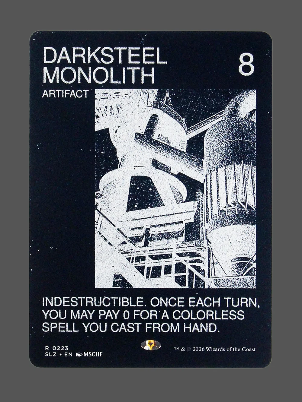 darksteel-monolith-223.webp Darksteel Monolith Holo MTG proxy card from The Zeta Set #223