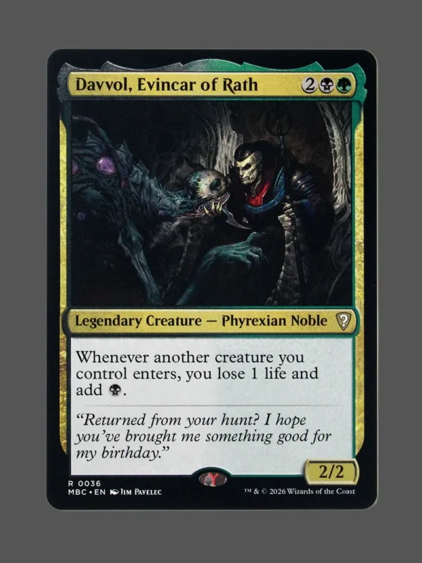Davvol, Evincar of Rath Holo MTG proxy card from Mystery Booster Commander Edition #36