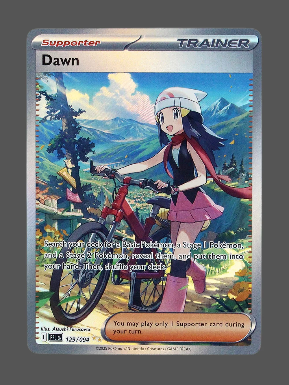 dawn-129-asc-en-refractor-foil-v2.webp Dawn Foil Pokemon proxy card from Ascended Heroes #129