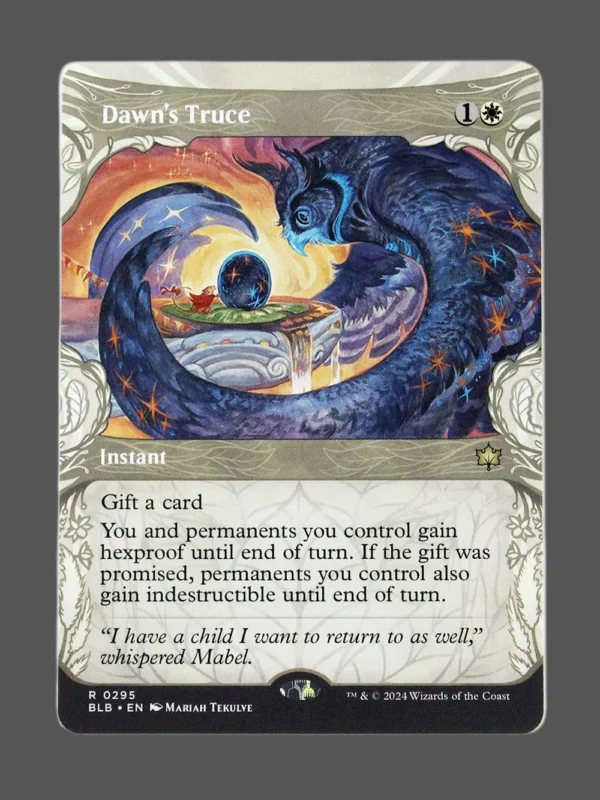 Dawn's Truce Holo MTG proxy card from Bloomburrow #295