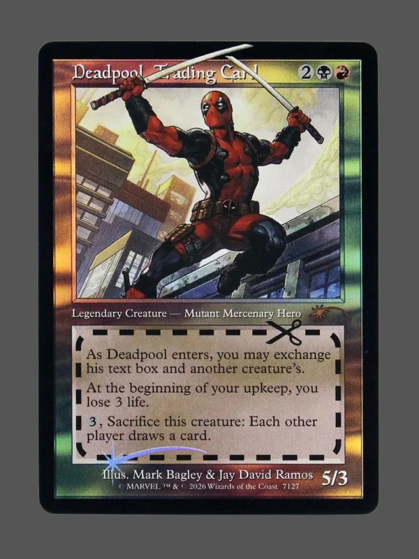 Deadpool Trading Card Foil MTG proxy card from Secret Lair Drop #7127