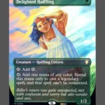 Delighted Halfling Surge Foil MTG proxy card from The Hobbit Eternal #65
