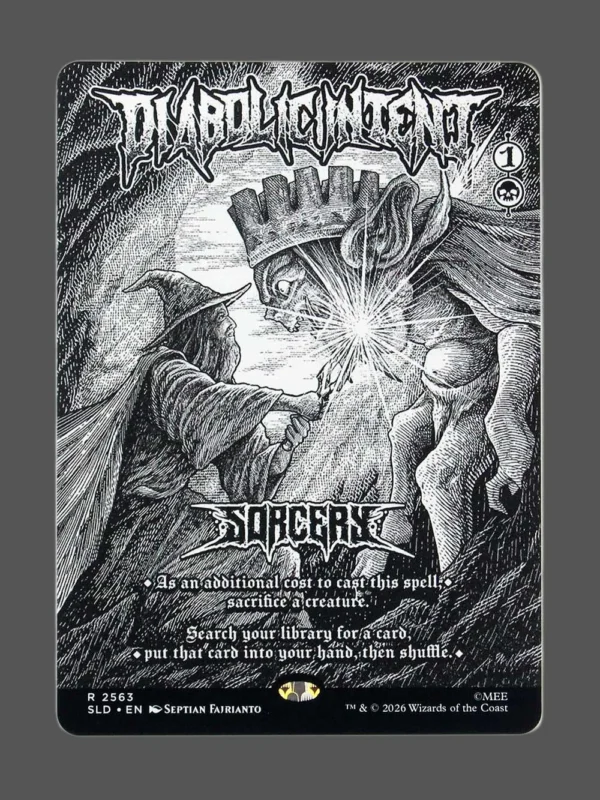 Diabolic Intent Holo MTG proxy card from Secret Lair Drop #2563