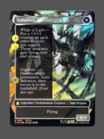 Dion, Bahamut's Dominant/Bahamut, Warden of Light Surge Foil MTG proxy card from Final Fantasy #521