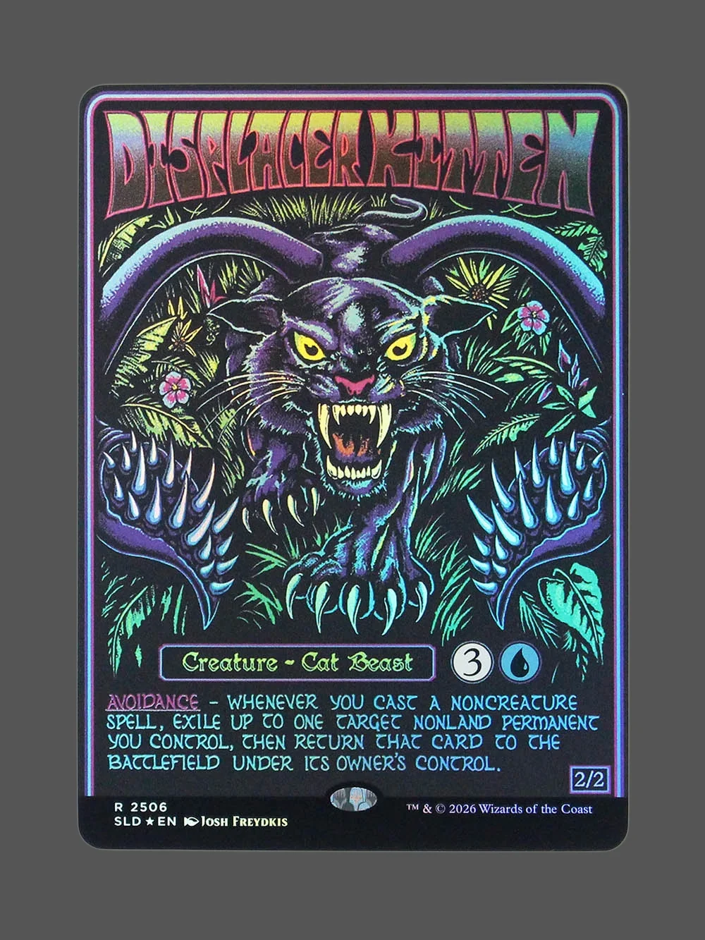 displacer-kitten-2506-foil.webp Displacer Kitten Foil MTG proxy card from Secret Lair Drop #2506