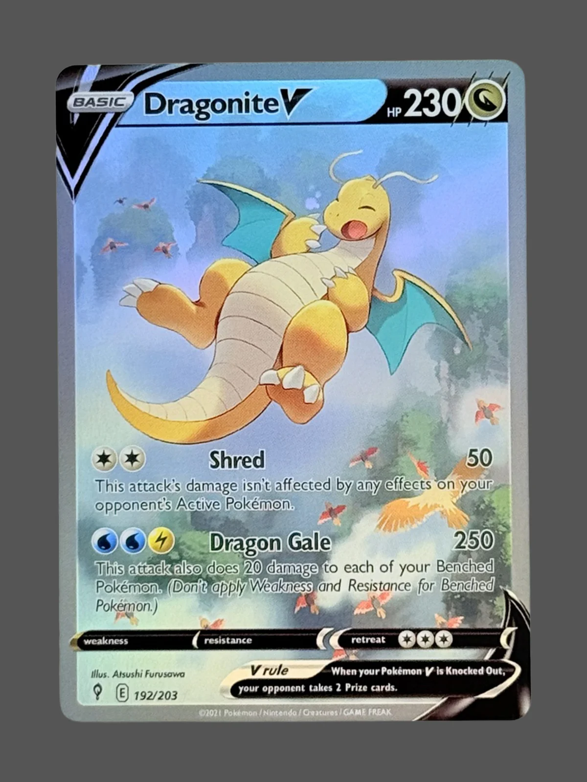 dragonite-v-192-evs-en.webp Dragonite V Regular Pokemon proxy card from Evolving Skies #192