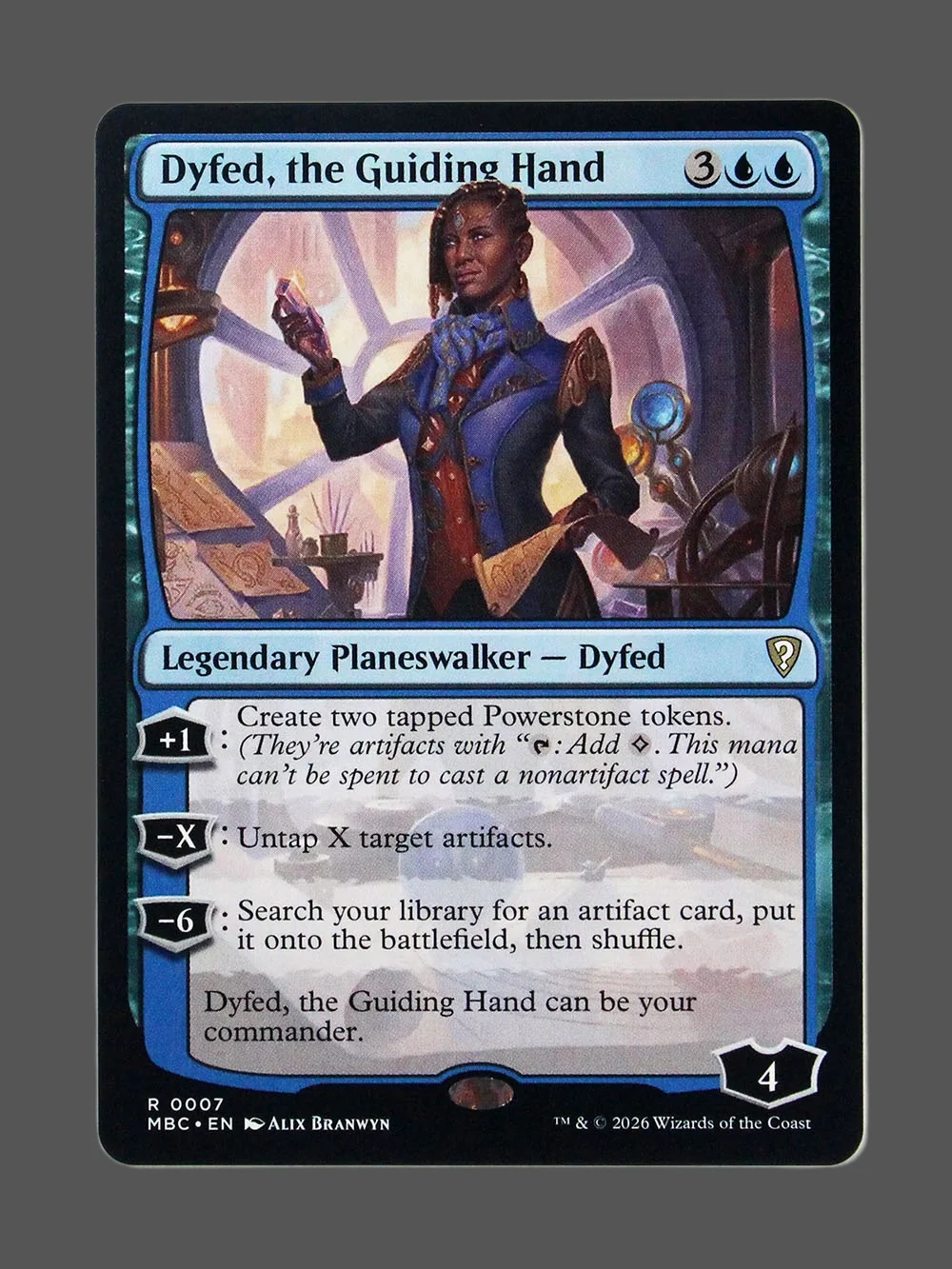 dyfed-the-guiding-hand-007-holo.webp Dyfed, the Guiding Hand Holo MTG proxy card from Mystery Booster Commander Edition #7
