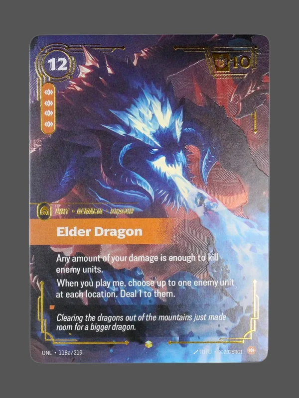 Elder Dragon Foil Riftbound proxy card from Unleashed #118a/219
