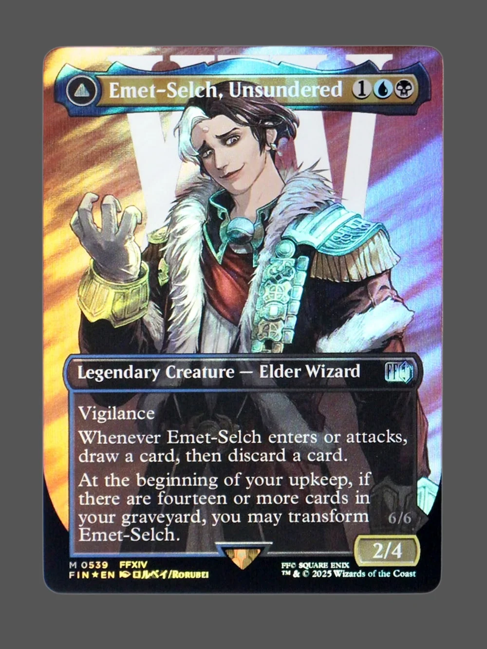 emet-selch-unsundered-539-en-front.webp Emet-Selch, Unsundered/Hades, Sorcerer of Eld Surge Foil MTG proxy card from Final Fantasy #539
