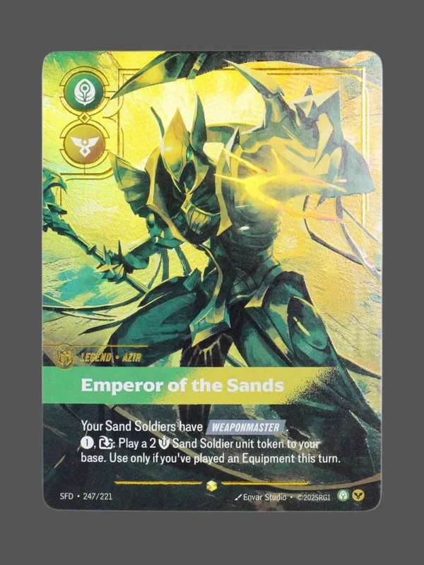 Emperor of the Sands Foil Riftbound proxy card from Spiritforged #247/221