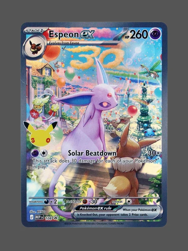 Espeon ex Foil Pokemon proxy card from Phantasmal Flames #108