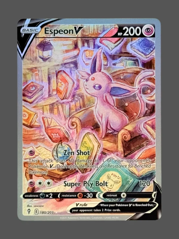 Espeon V Regular Pokemon proxy card from Evolving Skies #180