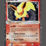 Flareon ex Galaxy Foil Pokemon proxy card from Delta Species #108
