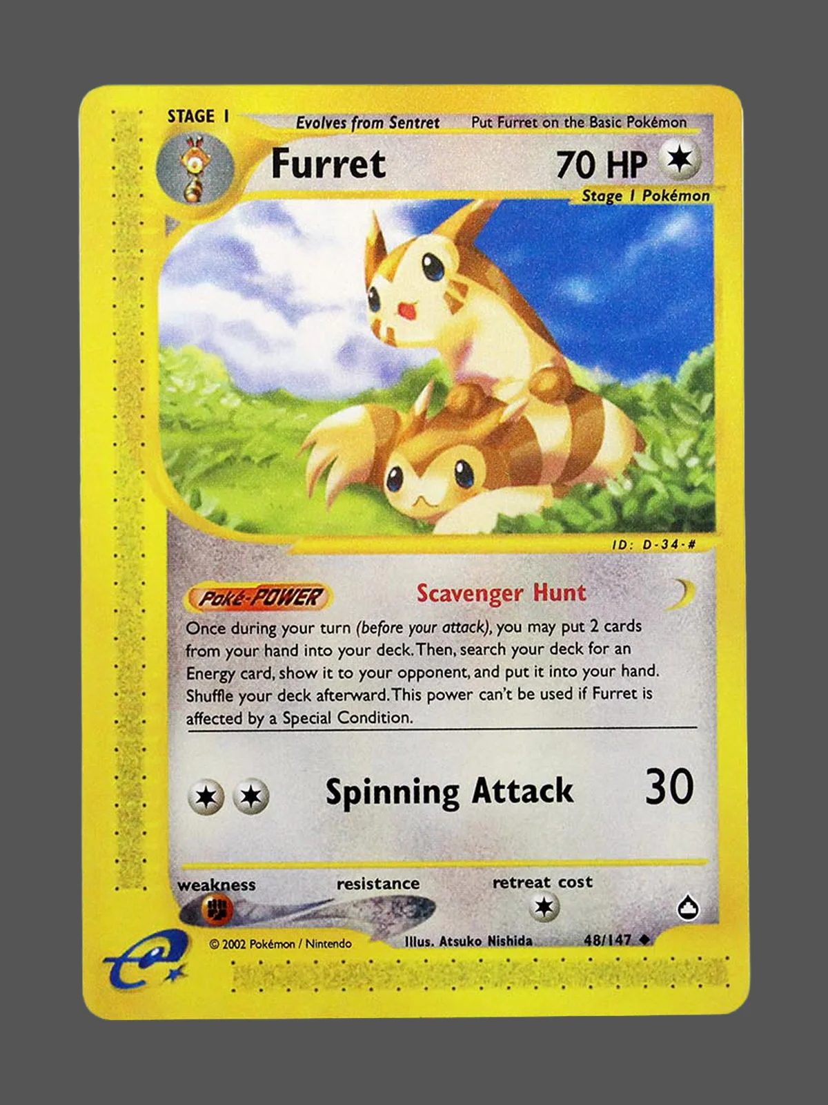 furret-48-aq-en.webp Furret Regular Pokemon proxy card from Aquapolis #48