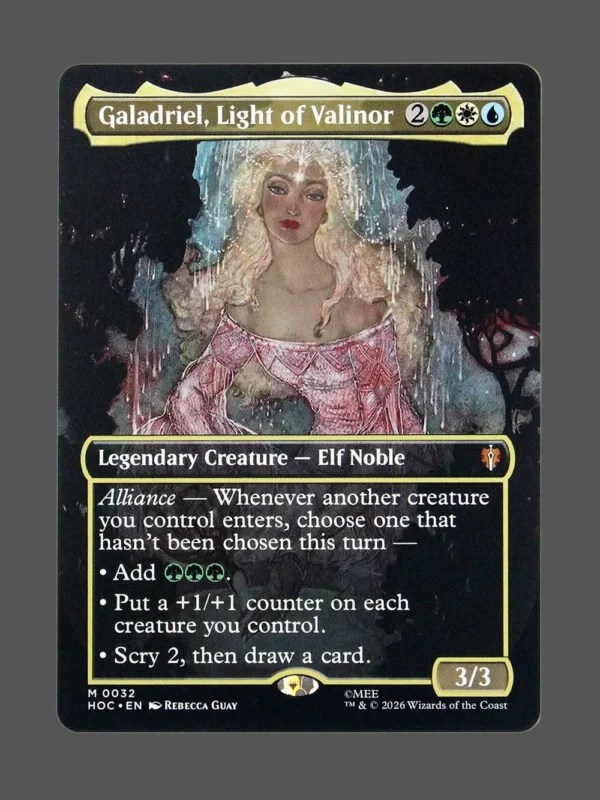 Galadriel, Light of Valinor Holo MTG proxy card from The Hobbit Eternal #32