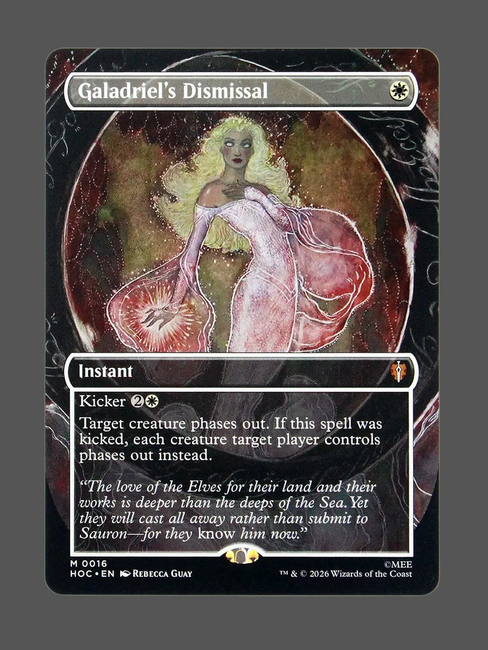 galadriel-s-dismissal-016-holo.webp Galadriel's Dismissal Holo MTG proxy card from The Hobbit Eternal #16