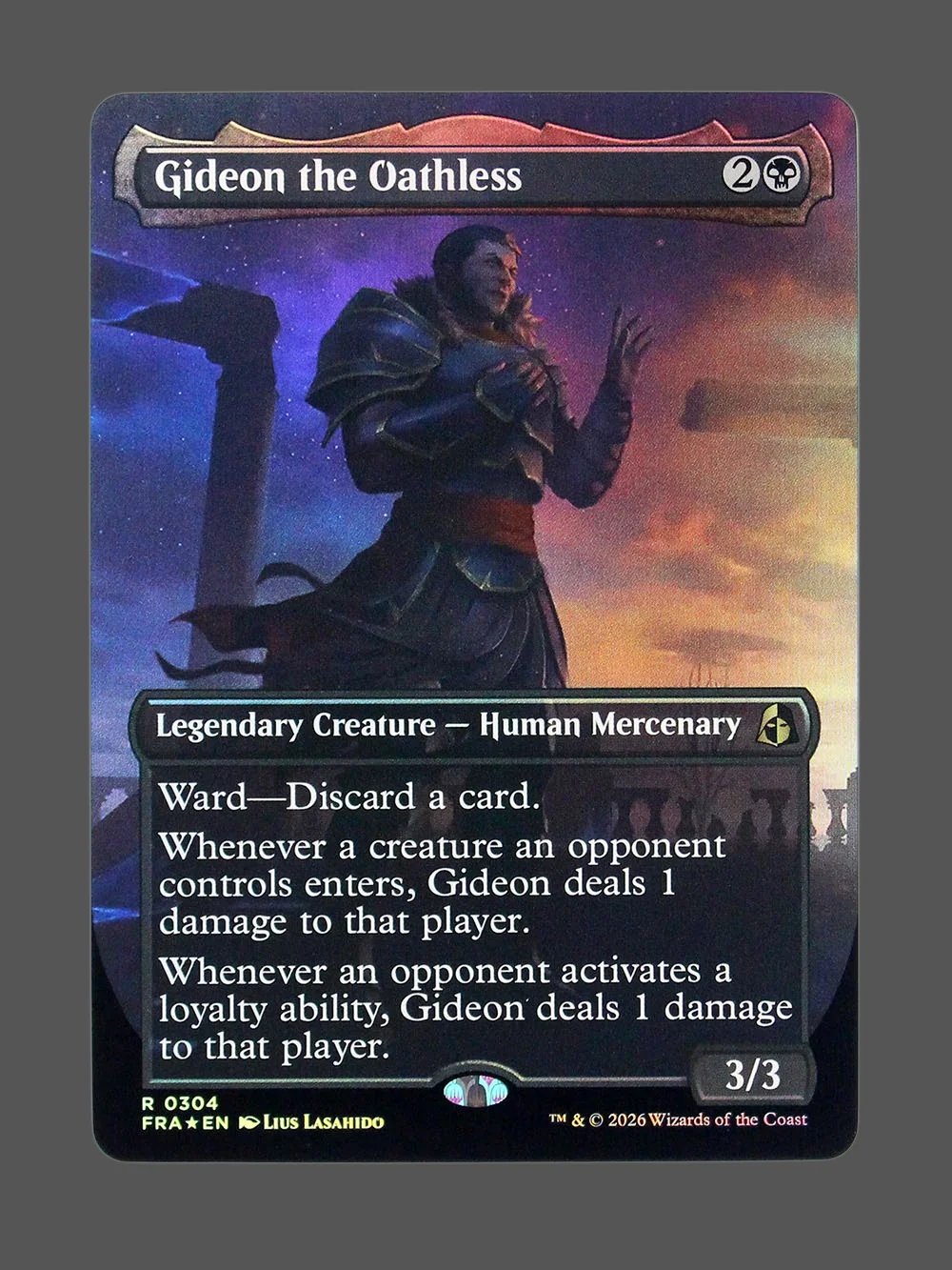 gideon-the-oathless-304-foil.webp Gideon the Oathless Foil MTG proxy card from Reality Fracture #304