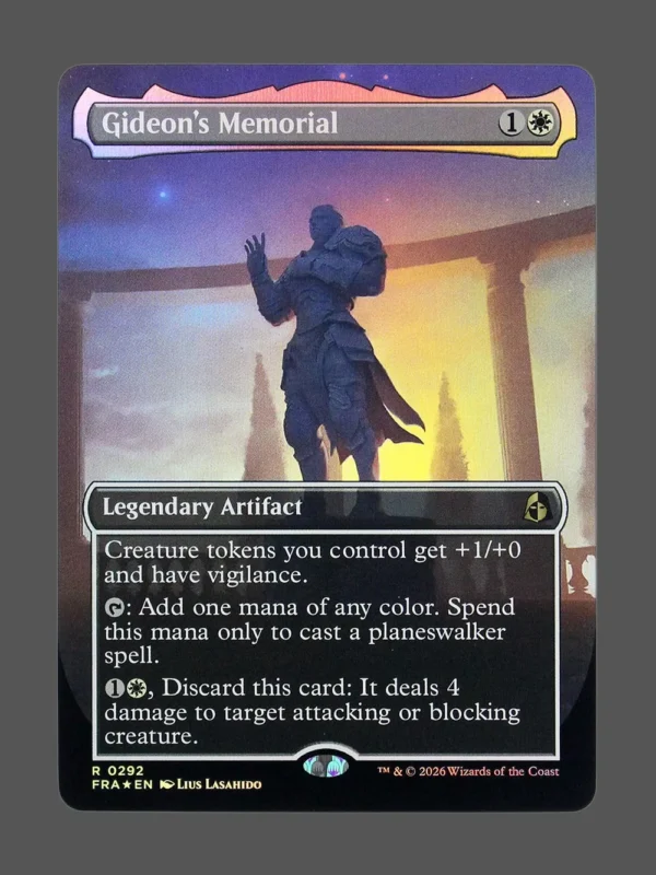 Gideon's Memorial Foil MTG proxy card from Reality Fracture #292