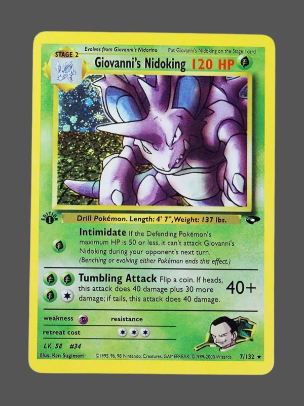 Giovanni’s Nidoking Regular Pokemon proxy card from Gym Challenge #7