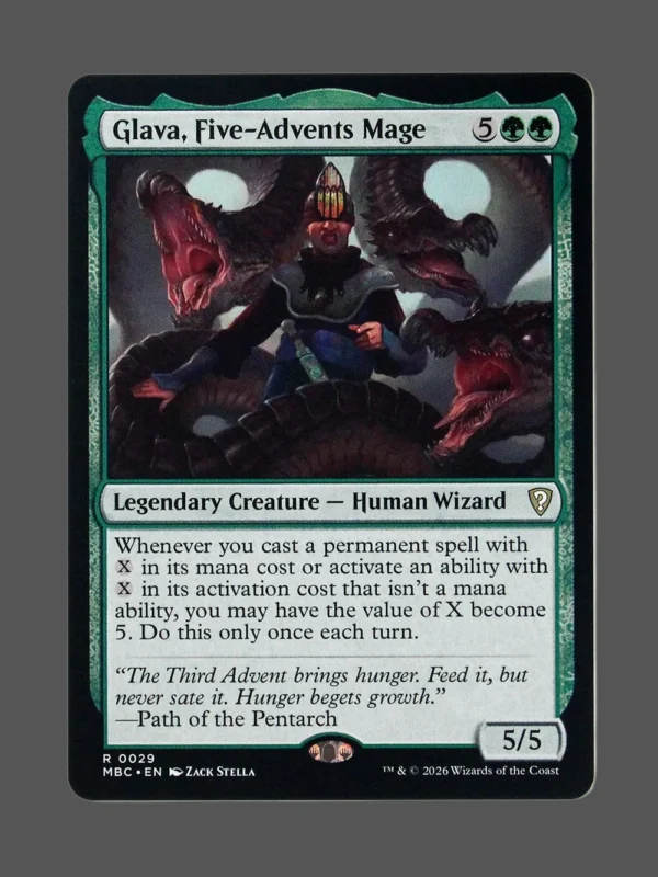 Glava, Five-Advents Mage Holo MTG proxy card from Mystery Booster Commander Edition #29