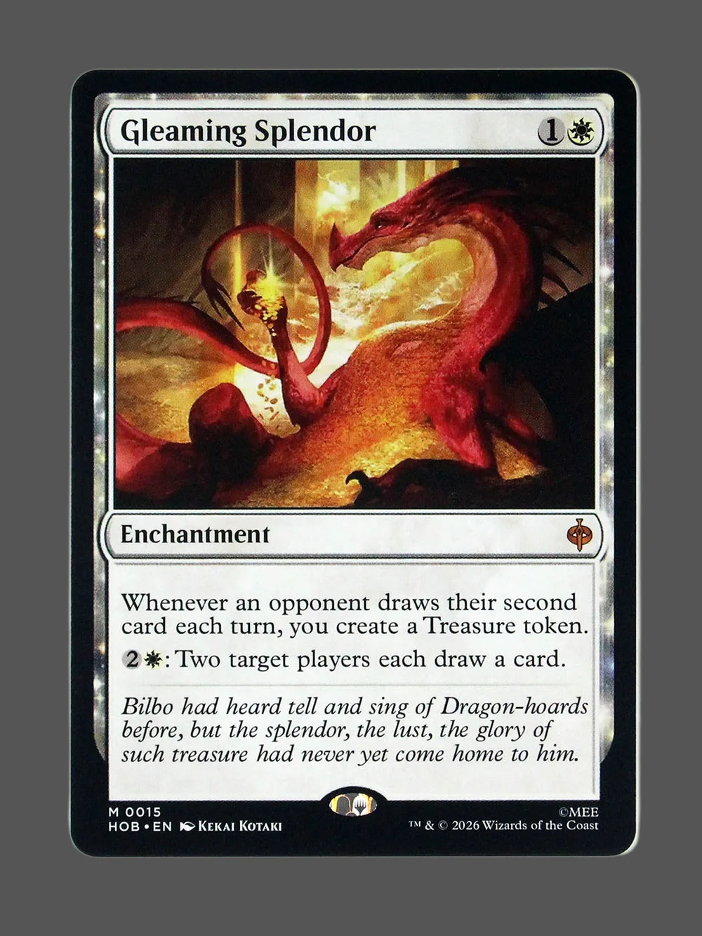 gleaming-splendor-015-holo.webp Gleaming Splendor Holo MTG proxy card from The Hobbit #15