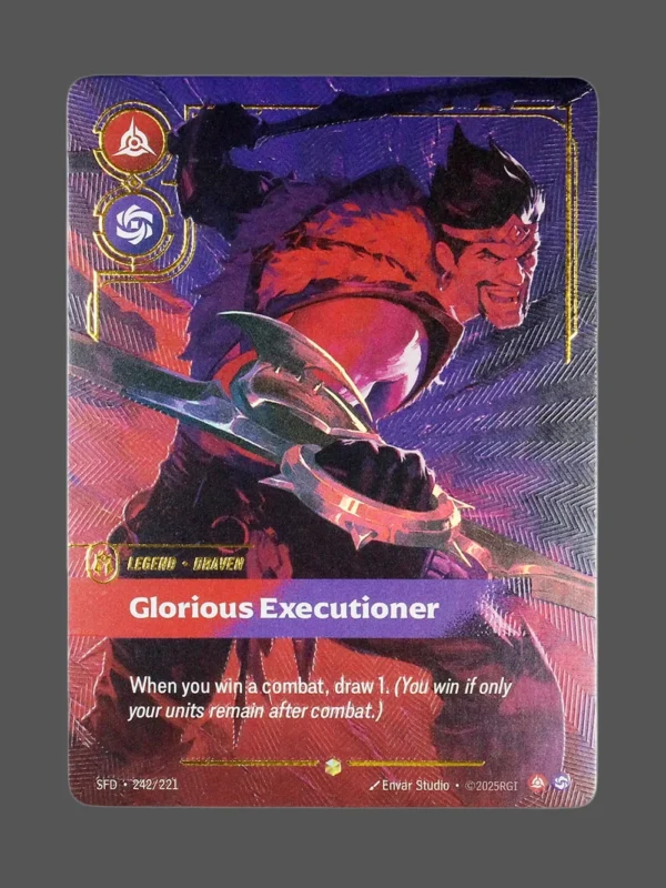 Glorious Executioner Foil Riftbound proxy card from Spiritforged #242/221