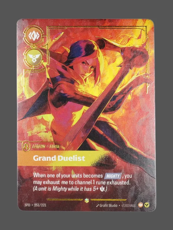 Grand Duelist Foil Riftbound proxy card from Spiritforged #251/221