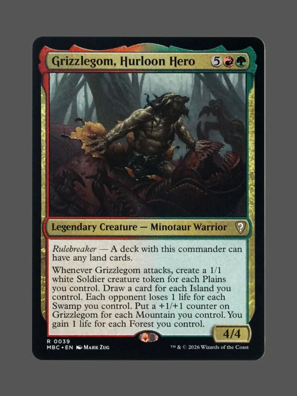 Grizzlegom, Hurloon Hero Holo MTG proxy card from Mystery Booster Commander Edition #39