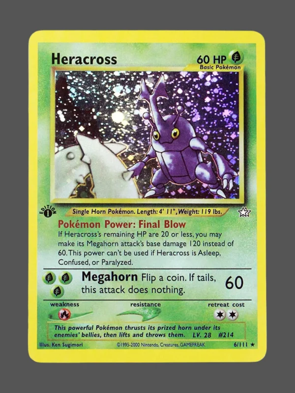 Heracross Regular Pokemon proxy card from Neo Genesis #6